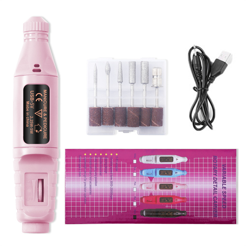 Versión mejorada nueva pluma de uñas máquina de pulir cable USB portátil manicura y uñas máquina de pulir herramientas de uñas ventas directas de la fábrica