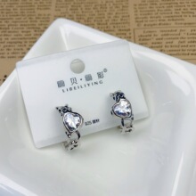 简约琥珀色美拉德耳圈耳钉小众设计高级感轻奢百搭欧美气质耳饰女