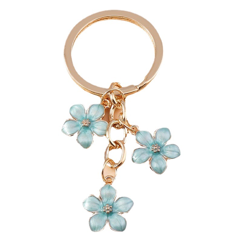 Dulce chica corazón flor de cerezo llavero simple Flor del ciruelo flor teléfono móvil bolso colgante decorativo joyería