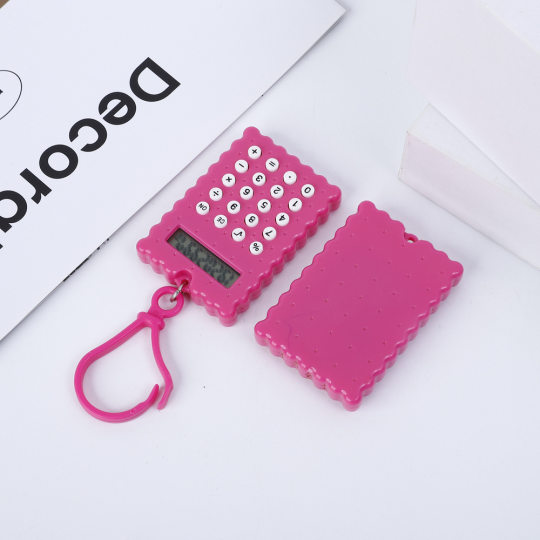 Factory wholesale student small size mini calculator high color value cute portable button battery biscuit computer