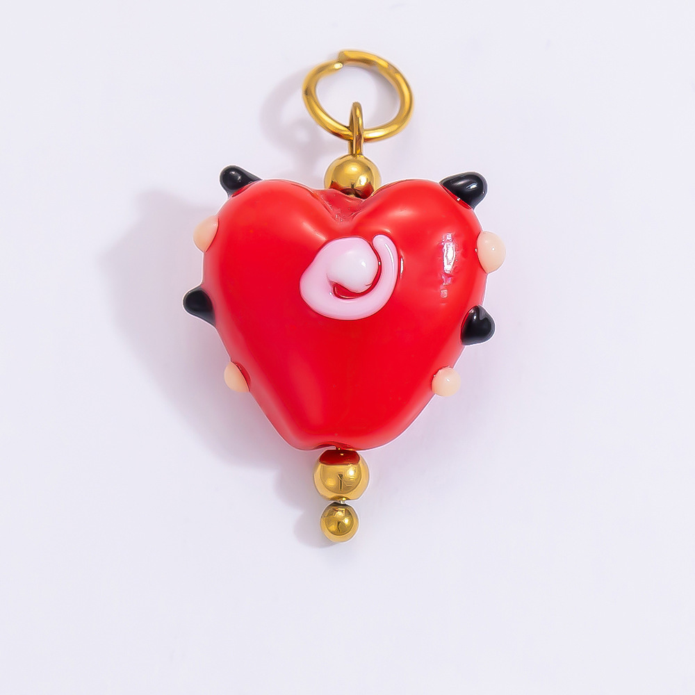 1 Piece Set 4.29*24.15mm 304 Stainless Steel Zircon PVD Coated Real Gold Plated Heart Shape Flower Butterfly Polished Pendant DIY Jewelry Accessories display picture 26