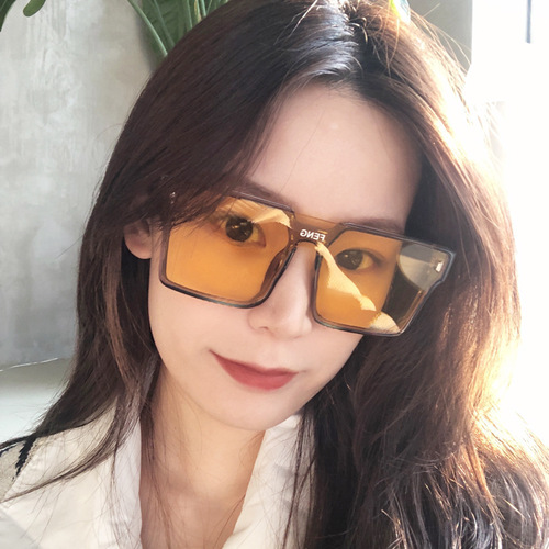New Fashion Large Face Slimming Round Frame Sunglasses for Instagram Influencers, Unisex Street Style Sunglasses