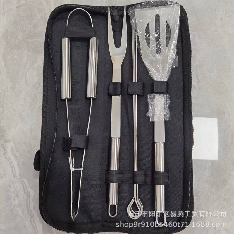 厂家直供不锈钢烤具铲叉夹组合三件套BBQ野营户外家庭聚餐烧烤具|undefined