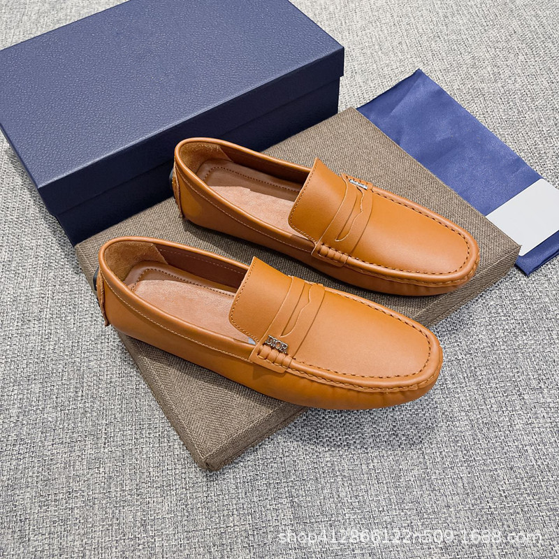 2025 nuevos zapatos de hombre Lefour zapatos de cuero redondos zapatos de hombre casual de moda perezosa zapatos de hombre cómodos