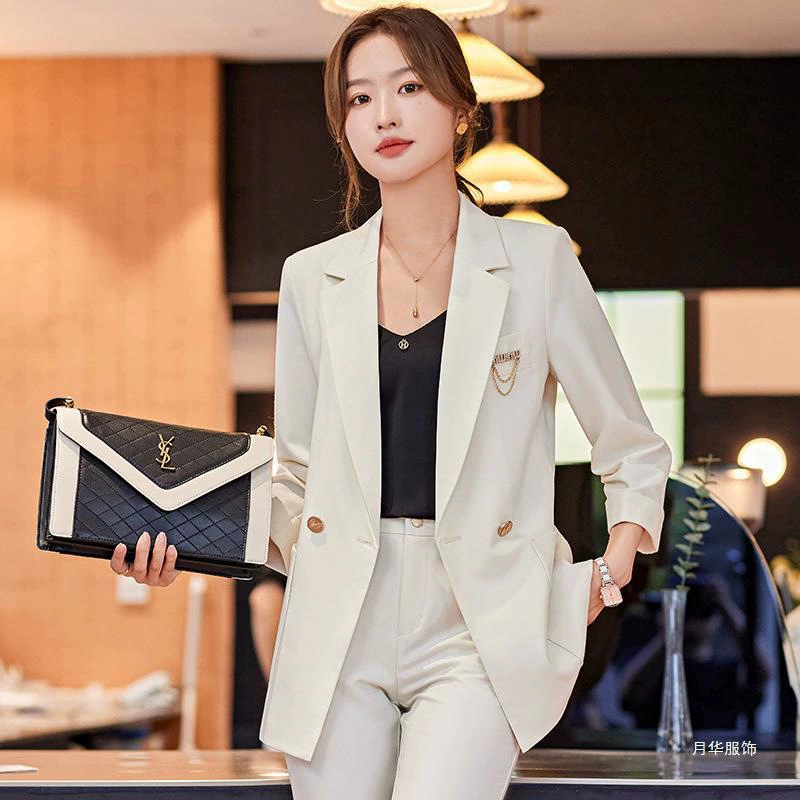 Комплект весны, длинный классический пиджак костюма, 2023 год, slim fit, середина длины