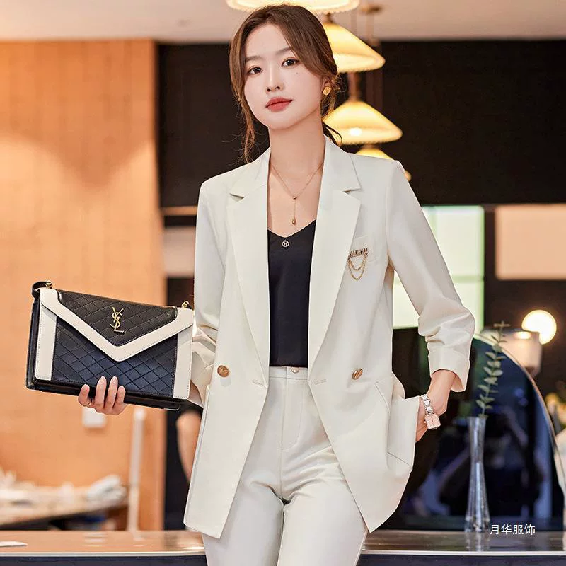 Комплект весны, длинный классический пиджак костюма, 2023 год, slim fit, середина длины