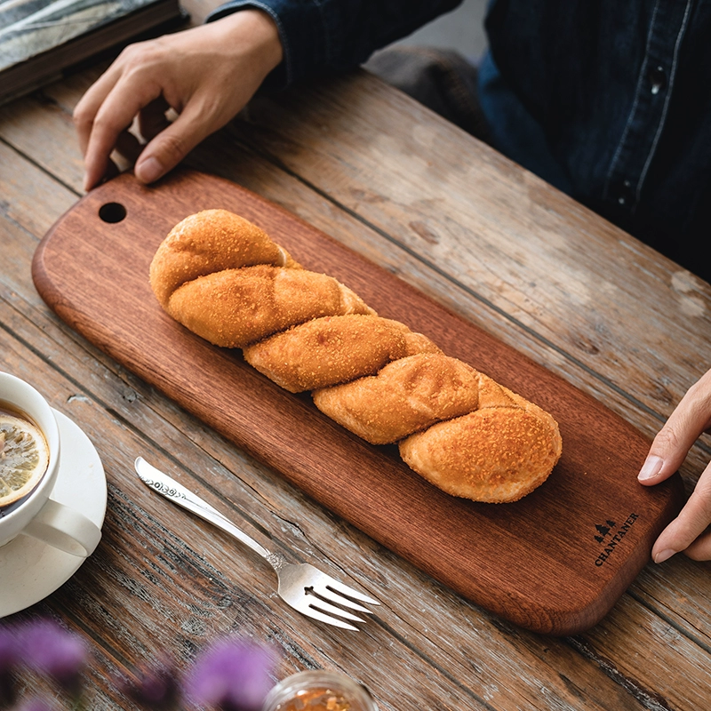 Разделочная доска из черного дерева с ручкой, домашняя кухонная разделочная доска для фруктов, стейк, пицца, сыр, декоративная разделочная доска