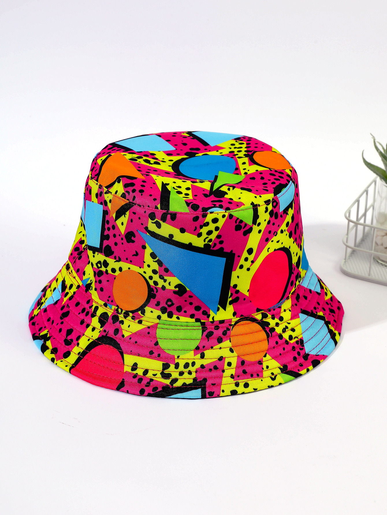 Estilo retro pescador sombrero femenino hip hop versátil figura geométrica cuenca sombrero primavera y verano sol-prueba moda sol sombrero