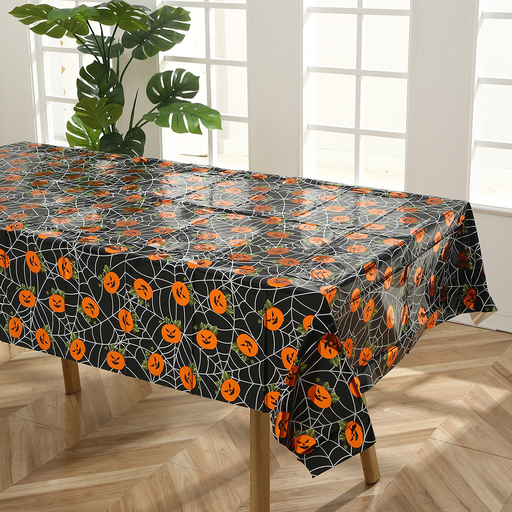 PE Material Spider/Bloody Hand/Pumpkin Pattern Halloween Style Halloween Spider/Bloody Hand/Pumpkin PE Festival Tablecloth