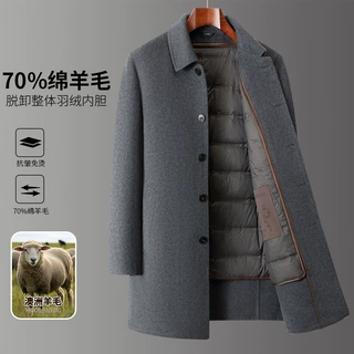 品牌双面羊绒大衣男中长款24秋冬加厚高级感中年爸爸羊毛呢子外套