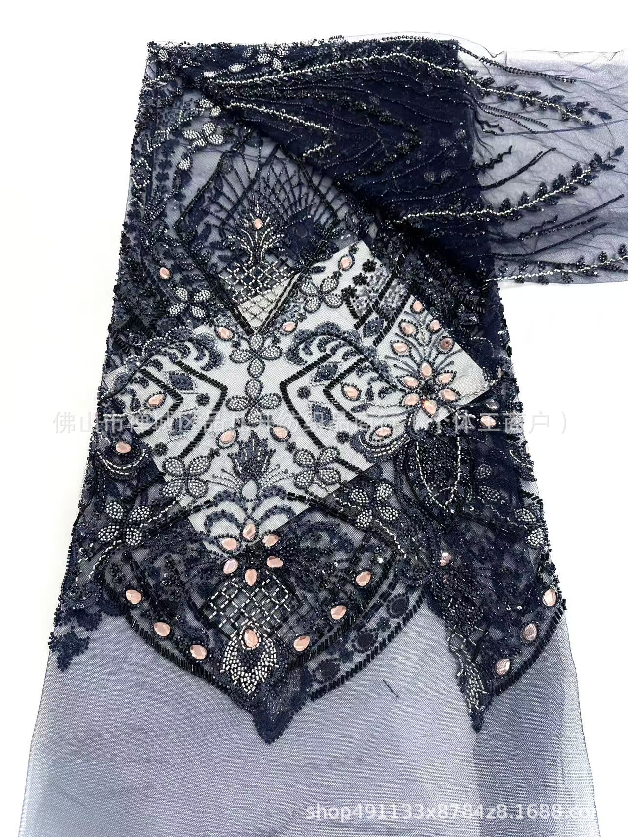 Alta sensibilidad brillante vestido de boda vestido de moda cena falda de pescado vestido tela bordada al por mayor transfronteriza