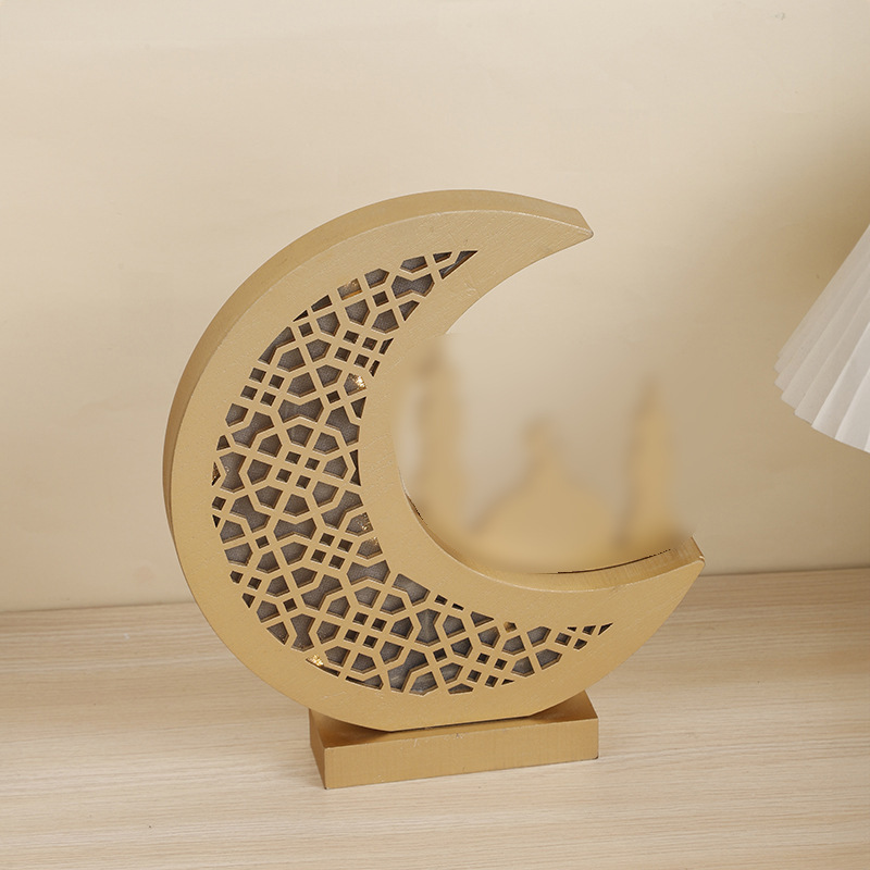 Candeeiro decorativo em madeira lua e estrela para presentes_voghion.com