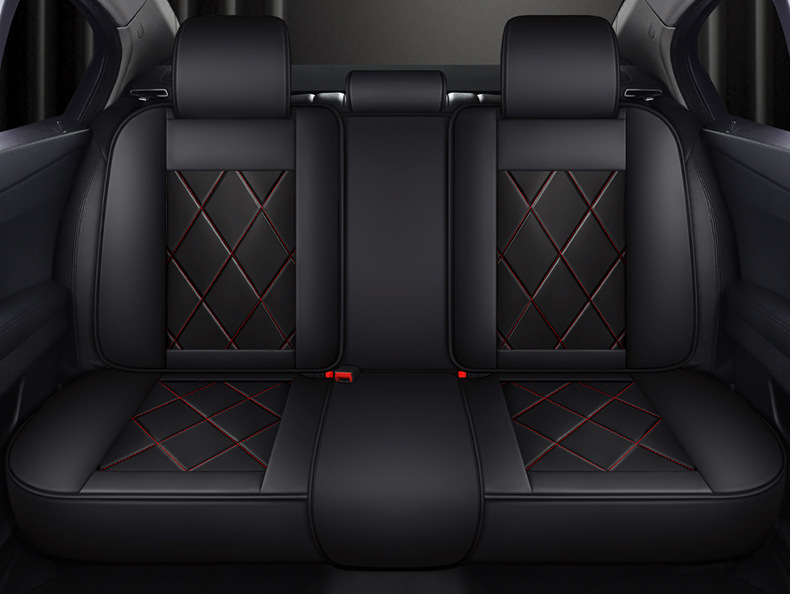 Cross-Border Full Leather Car Seat Cushion, Fully Enclosed Seat Cover, Universal Leather Comfortable and Breathable Seat Cushion for All Seasons, Car Seat Cushion