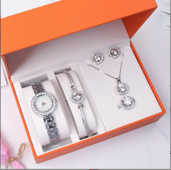 Mode Hipster Quarz Damenuhr online beliebte wasserdichte Legierung fünfteilige Uhr_voghion.com