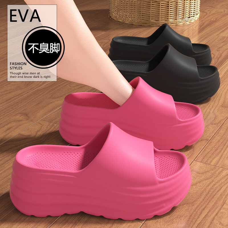 Going Out High-Heeled Thick-Soled New Balance Silent Slippers for Women in Summer French Style Beautiful Sandals with Skirts Super Popular Beach