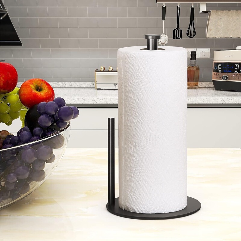Cross-Border Vertical Paper Towel Holder Stainless Steel Base Kitchen Paper Towel Roll Holder Bathroom Kitchen Countertop Large Size Roll Holder