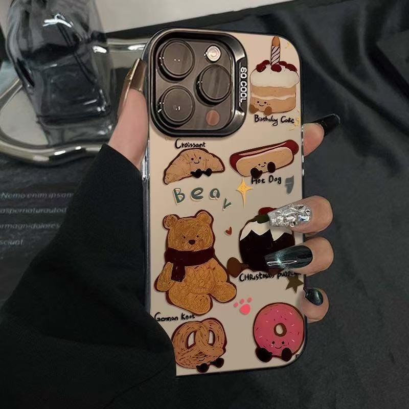 Hand-Painted Cake Apple 16Promax Mobile Phone Case Iphone15 Color Silver 14 Stain-Resistant 13 Accessible Luxury 12 Stylish Xr