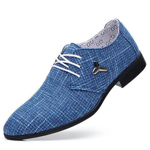 Men's large size cloth shoes breathable pointed toe linen canvas shoes formal men's shoes business casual shoes Beijing old cloth shoes