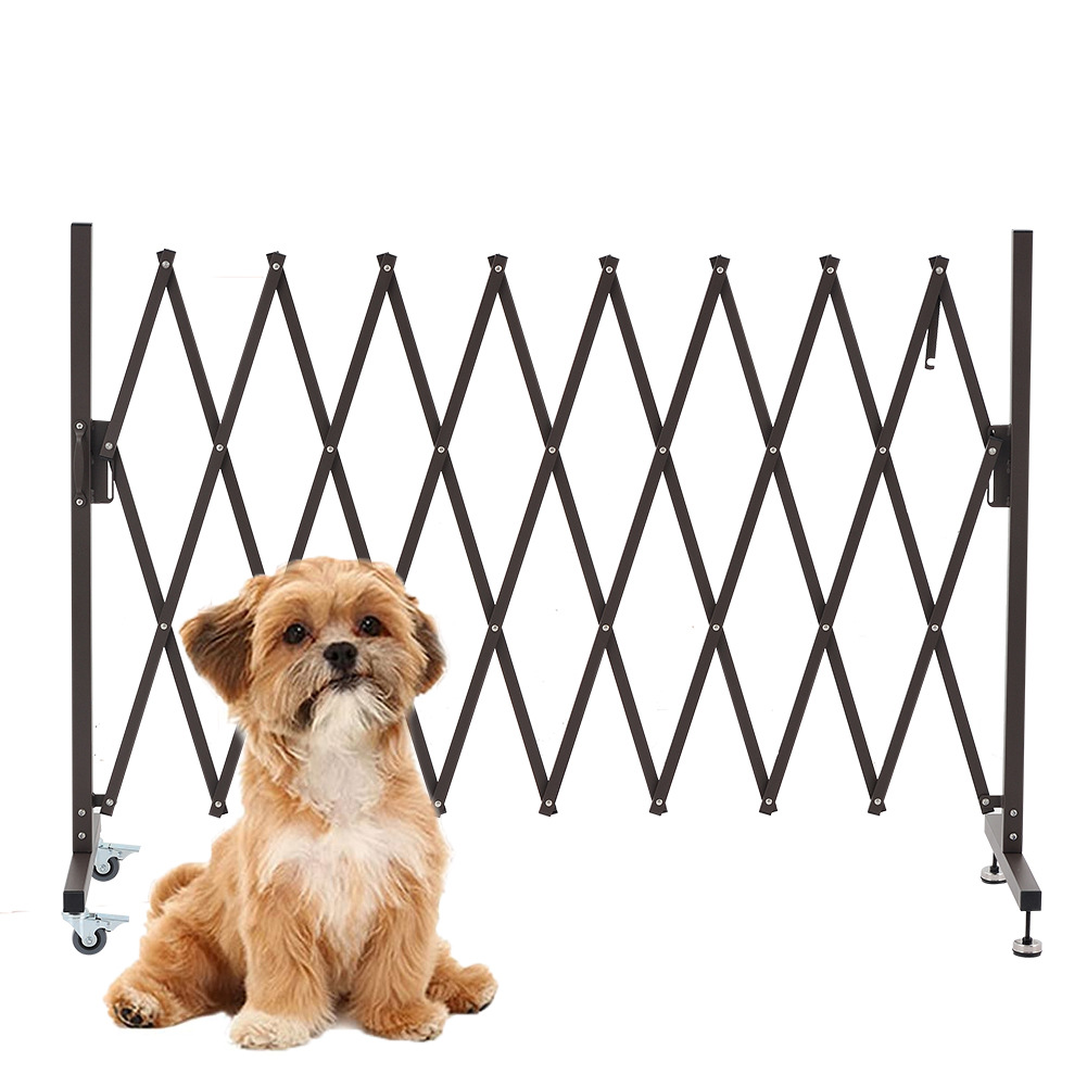 婴儿宠物大型犬庭院金属伸缩护栏防护隔断铁铝隔离围栏门