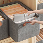 可折叠阳离子收纳盒衣柜衣物整理收纳筐家用布艺放裤子衣服收纳箱