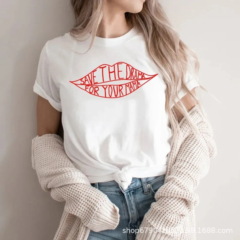 Leave the Drama to Your Mom Round Neck T-Shirt Friends TV Show Rachel Green T Shirt Women's Clothing Leave the Drama to Your Mom Round Neck T-Shirt Friends TV Show Rachel Green T Shirt Women's Clothing