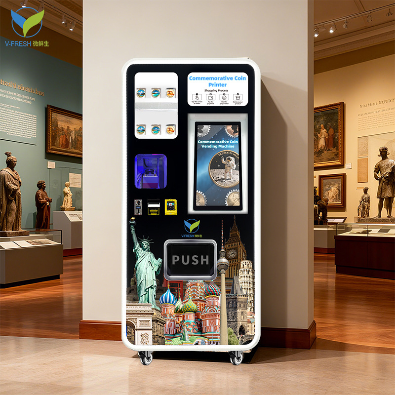 24H网红纪念币打印机智能自助贩卖机 步行街商场夜市外贸工厂直售