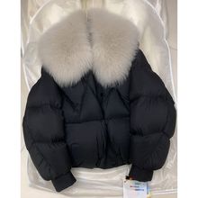 感超好看面包服韩系小个子黑色毛领加厚短款羽绒棉服外套女冬