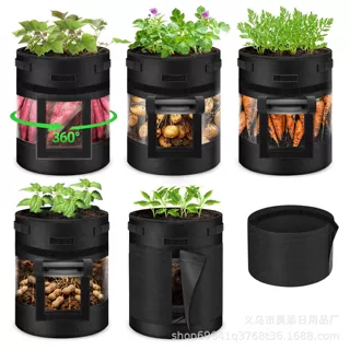 亚马逊新品种植袋 便携式带窗口带魔术贴 适用于花园植物种植袋