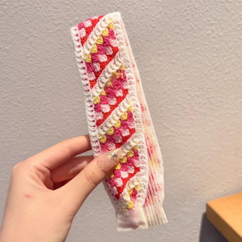 Flor francesa de punto velcro cinta de cabello para adultos fresa de cabello acabado artefacto de la niña cabello fija banda de cabello tocado