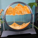 Круглая 3D стеклянная картина с зыбучим песком, раскладывающаяся дома, песочные часы, подарок, креативная живопись песком, поделки, украшение для рабочего стола, свет, роскошный стиль