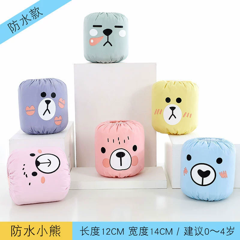 Детские рукава Милый мультфильм Водонепроницаемые рукава Детский сад Дети Младенческая Baby Противообрастающие Анти-грязные рукава Flannelette