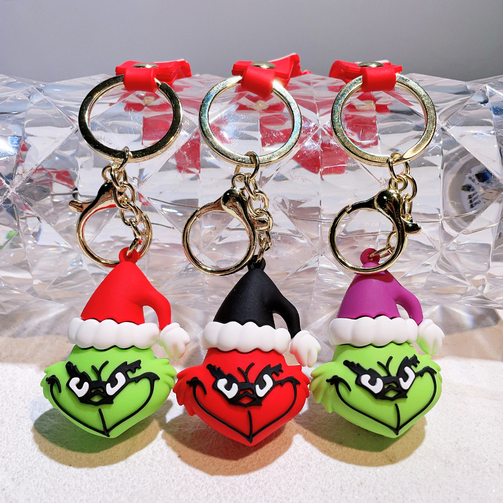 Grinch Keychain Green Blush Hat
