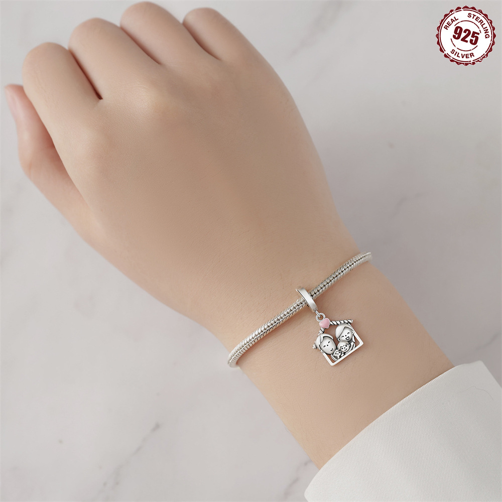 1 Piece 925 Sterling Silver Heart Shape Basketball Anchor Pendant display picture 43