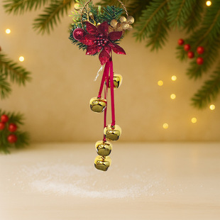 Christmas Cross Bell Pendant Garland Decoration Christmas Tree Ornament Atmosphere Arrangement Door Hanging Christmas Bell String
