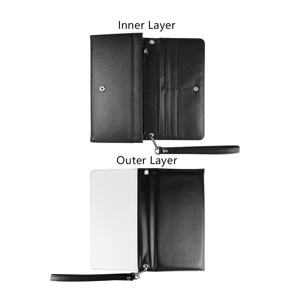 Transferencia térmica impresión de una sola cara colgante de cuero billetera de mujer portátil multi-tarjeta bolsa de cambio