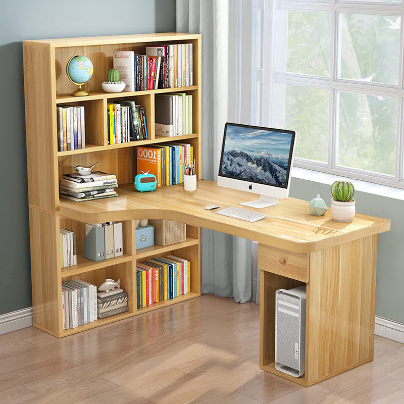 Student Home Bedroom Simple Children's Study Desk Writing Corner Desk Bookshelf Integrated Computer Desk Desktop Table