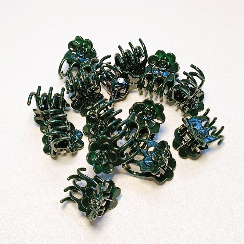 1.2cm玫瑰花型蝴蝶兰花卉固定夹兰花夹子 塑料夹园艺植物支撑夹子