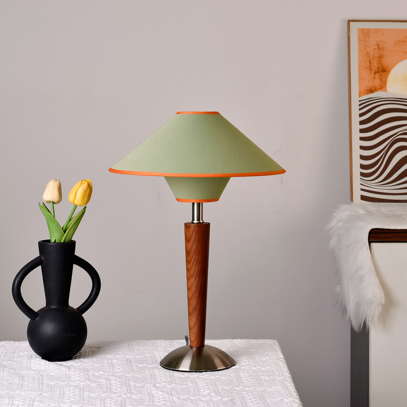 1960S Middle Ancient Style Advanced Style Bedroom Study Decoration American Style Retro Table Lamp Solid Wood Simple Atmosphere Bedside Lamp