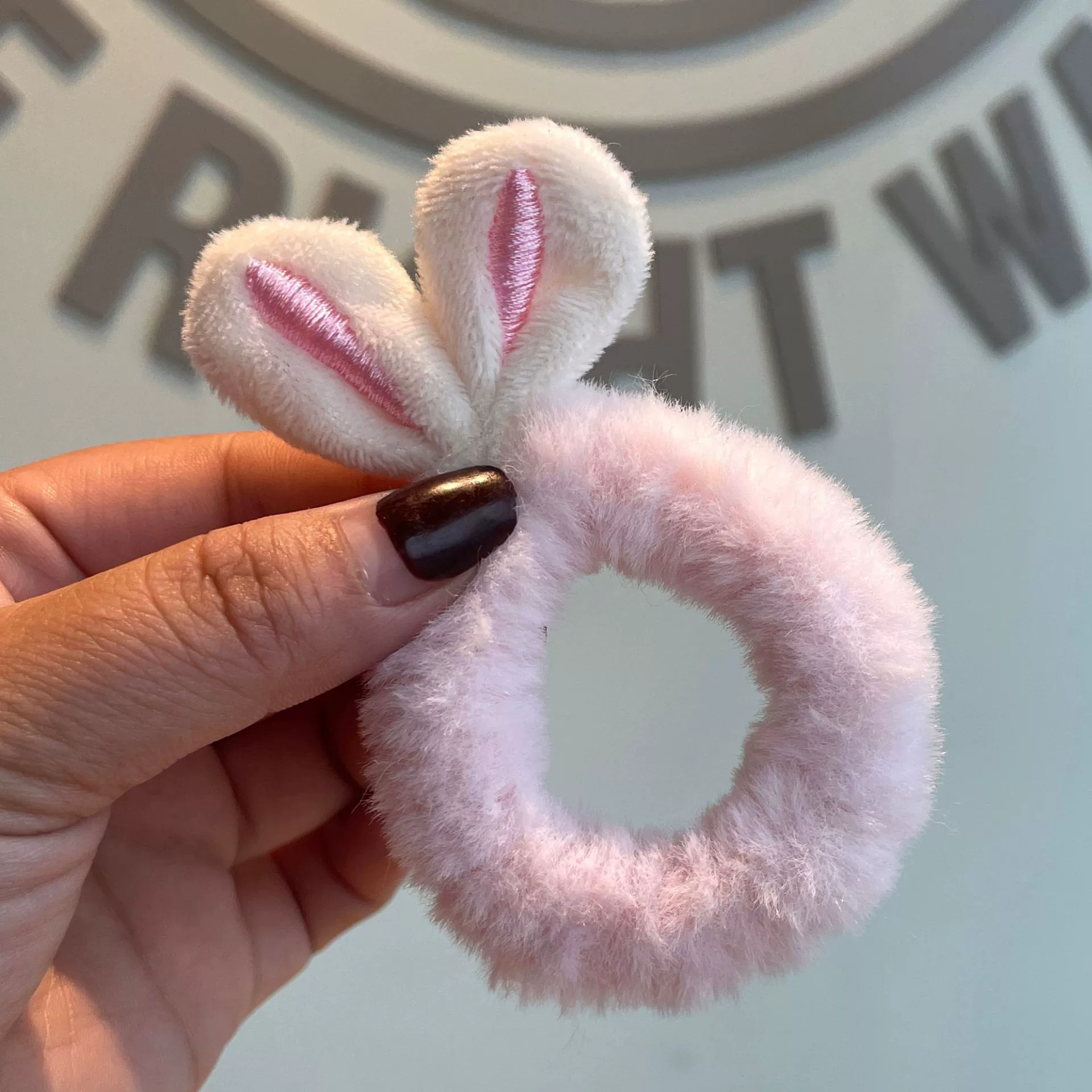 Demi-season plush fresh fashionable hair accessory, cute rabbit, hair rope, Korean style, internet celebrity