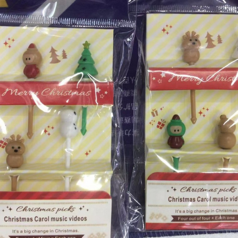 Japón hogar dibujos animados horquilla de fruta creativa para niños animales lindos horquilla de fruta de plástico set Bento stick