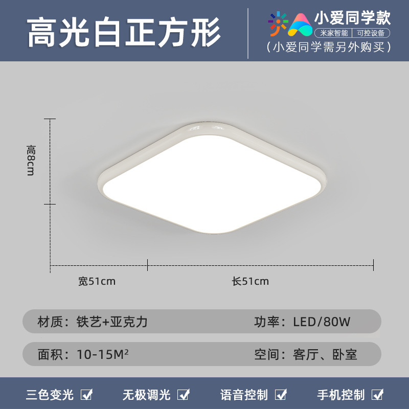 Luz de techo de sala de estar simple y moderna protección de ojos de espectro completo paquete rectangular ultra delgado Guangdong Zhongshan Hall lámparas