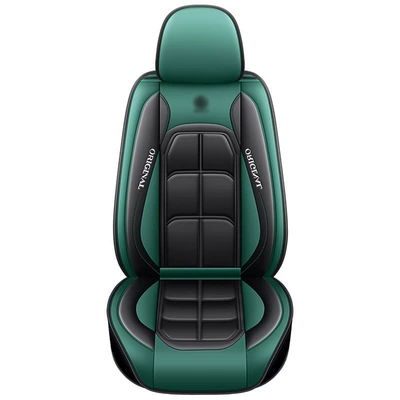 Fully Enclosed Car Seat Cushion, Universal Leather Car Seat Cover for All Seasons, No Disassembly Seat Cover, Car Seat Cushion Manufacturer Wholesale (Seat cushion, seat cover) - dark-green