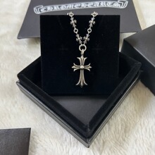 源头厂家925银项链 克罗芯 十字架套链男女同款复古嘻哈潮流时尚