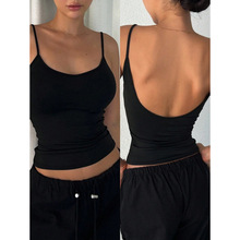 J 51818 Solid backless camisole ��ɫ¶��С�����羳����ͨ