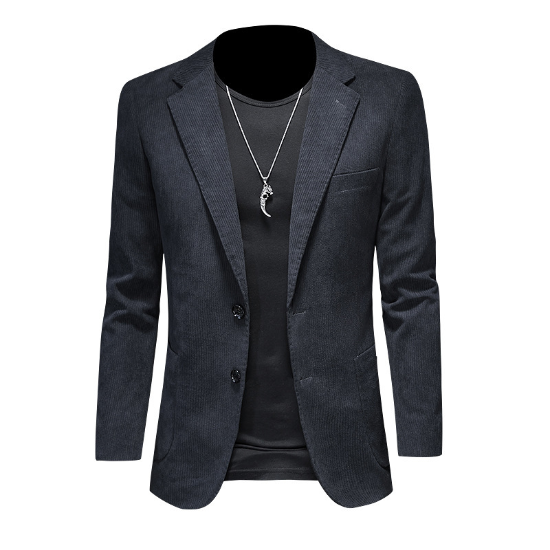 European Station European Station Corduroy 2024 Men's Casual Suit Korean Slim-fit Suit Single Western Jacket