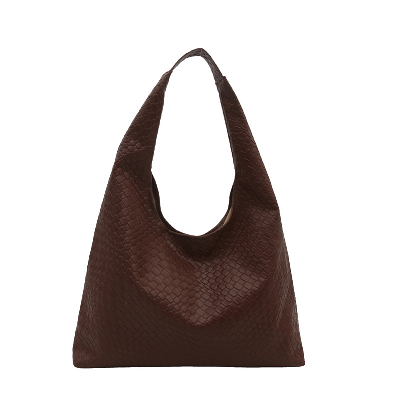 2024 nuevo estilo simple retro de gran capacidad brazaleta bolso de mujer Chaoseng invierno monocolor bolso de hombro