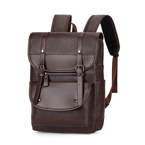 Wholesale  Autumn/Winter New PU Waterproof Dual Shoulder Bag, Casual Simple Belt Decorated Student Laptop Bag