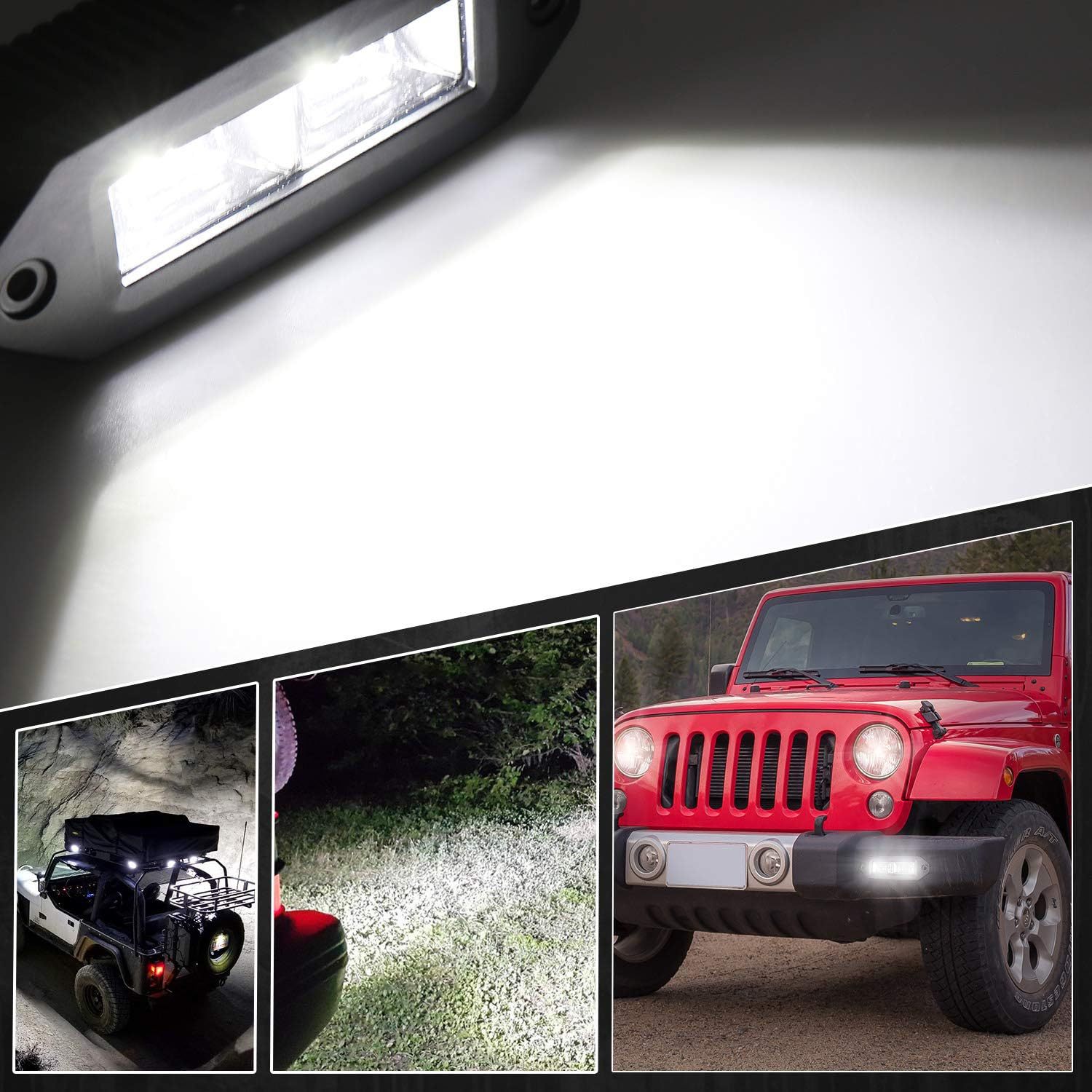 Cross-Border Hot Selling Embedded 40W Car Square Light Off-Road Vehicle Front Bumper Spotlight Inspection Light Car Led Work Light