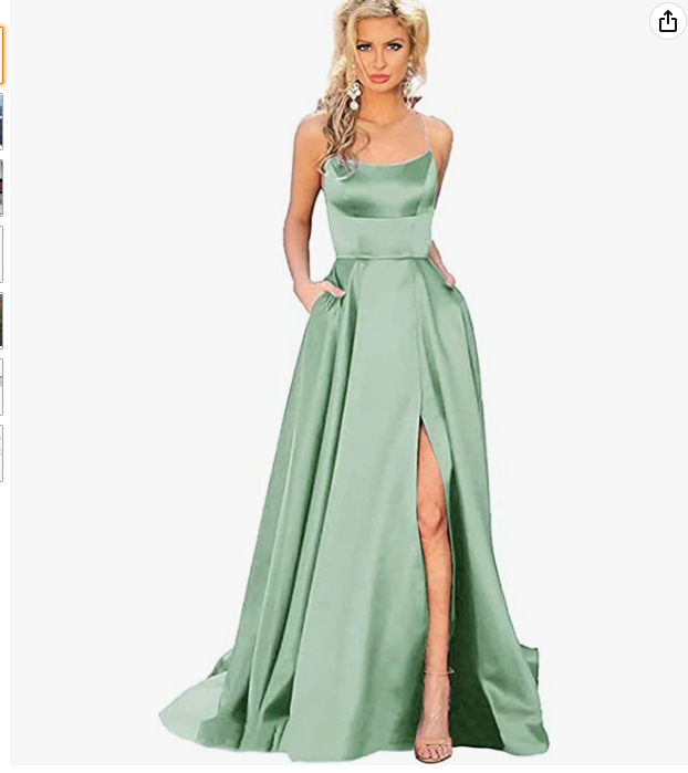 El Comercio exterior europeo y americano Amazon AliExpress deseo vestido de noche de las mujeres sexy Correa simple satén vestido largo