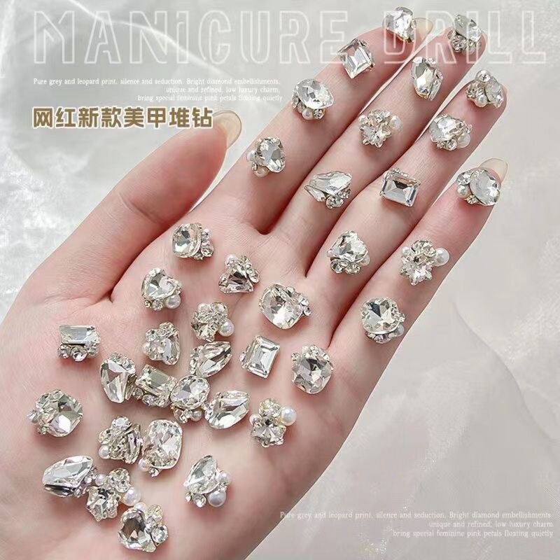 Finished Stacked Diamond Ball Nail Art Jewelry Internet Celebrity Popular Stacked Diamond Nail Decoration Diamond Finished Stacked Diamond Ball Nail Art Jewelry Internet Celebrity Popular Stacked Diamond Nail Decoration Diamond